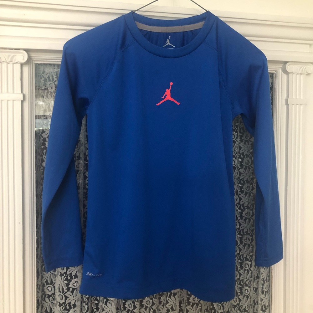 Jordan jumpman logo blue long-sleeved tee. Size S.